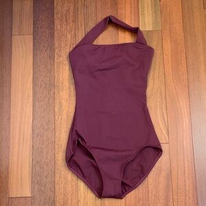 Capezio Maroon Halter One-Piece Leotard